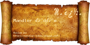 Mandler Ádám névjegykártya